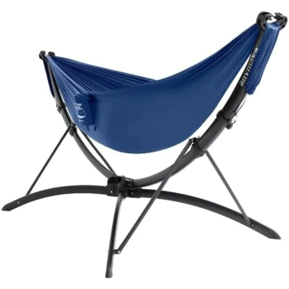 

Set Up in 3 Seconds Hammock Stand - 550 LBS Capacity - Portable Hammock Stand Stable on Any Terrain, Weather Resistant Ocean Blu
