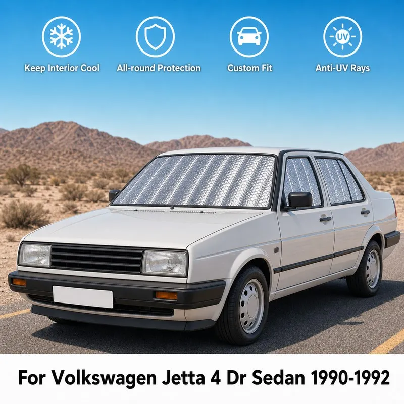 For Volkswagen Jetta 4 Dr Sedan 1990-1992 Full Set Car Window Sunshades UV Block Privacy Heat Insulated Foldable Car Curtain