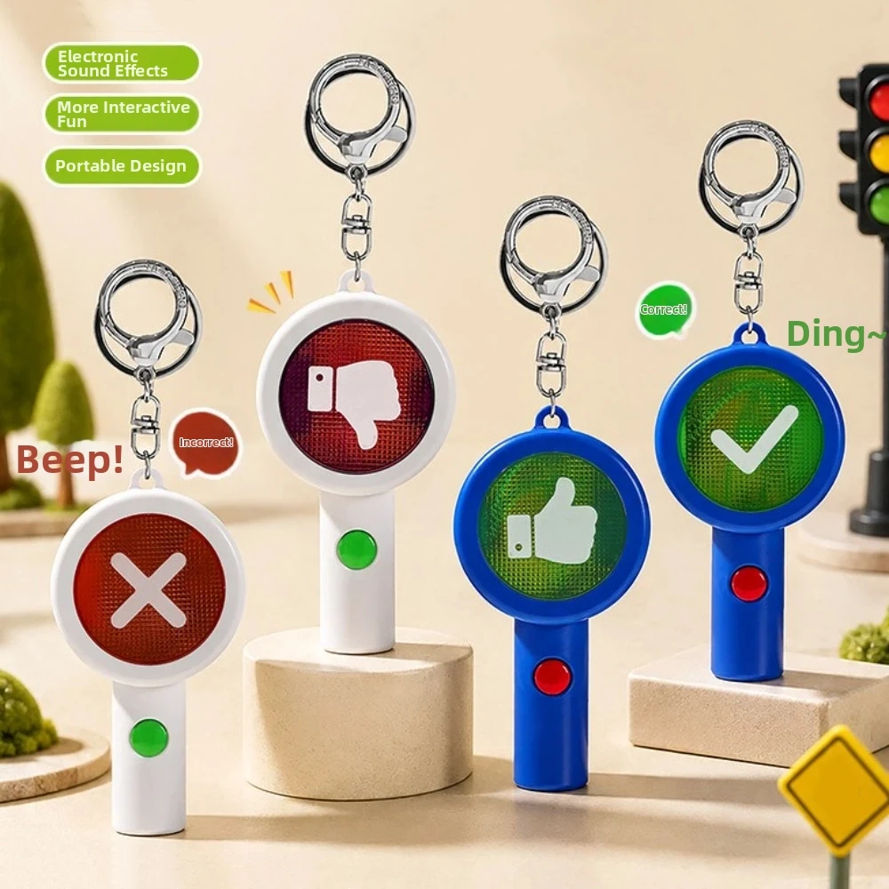 Handheld Voting Paddles Acrylic Keychain Both Side Interactive Board Vocal and Light Interactive Double-Sided