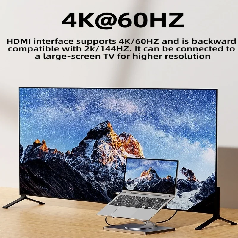 

Док-станция для расширения подставки для ноутбука Type-C Вращающаяся складная док-станция для расширения настольной подставки с гигабитным портом Ethernet