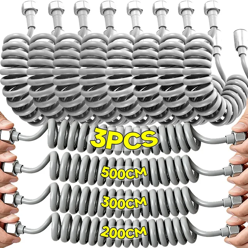 2/3/5M einziehbarer Duschschlauch für den Außenbereich, automatische Rückprall, hohe Temperatur, druckbeständig, Spritzpistole, Waschmaschine, flexibler Wasserschlauch