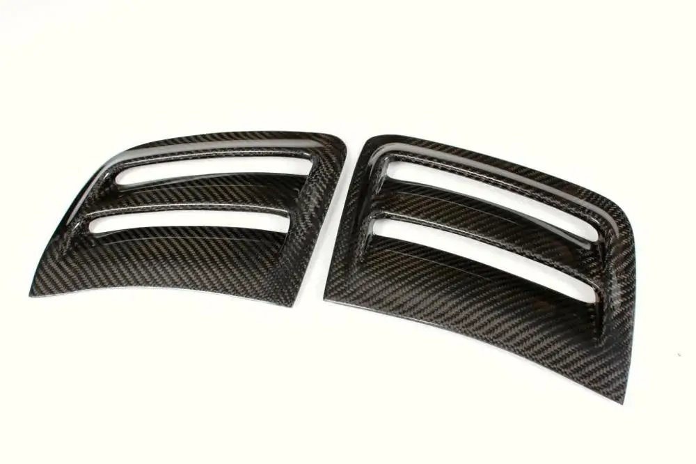 Product Customization W204 C63 Carbon Fiber Front Side Bumper Air Vent Fender Trims forBenz AMG 2008 - 2011 Carbon Black