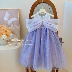 New Summer Princess Dress for Girls Shawl Mesh yarn Tank top dress Kids Newborn Birthday Party Performance costumes