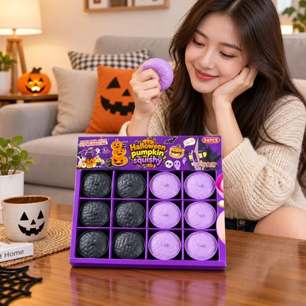 24pcs/set Soft Cute Mini Dumplings Squishy Christmas Food Shape Squishy Crystal Bun With Steamer Squeezable Fidget Sensory