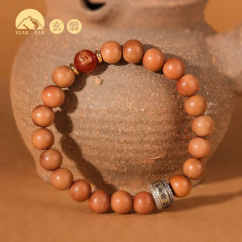 Peach Wood Zodiac Bracelet Original Ecological Peach Wood Lucky Beads Benmingfo Beads High-grade Jewelry Ward Off Evil Spirits