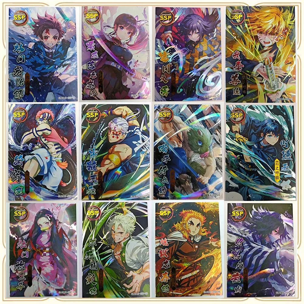 Anime Demon Slayer SSP Sanemi Genya Himejima Gyomei Collectible Card Boy Games Toys Christmas Birthday Gifts Board Game