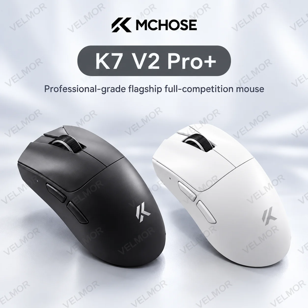 MCHOSE K7 V2 Pro+ Gaming Mouse PAW3950 42K DPI Dual 8K Tri-Mode BT 2.4G Wired 59g Lightweight Magnetic RGB Charging Dock