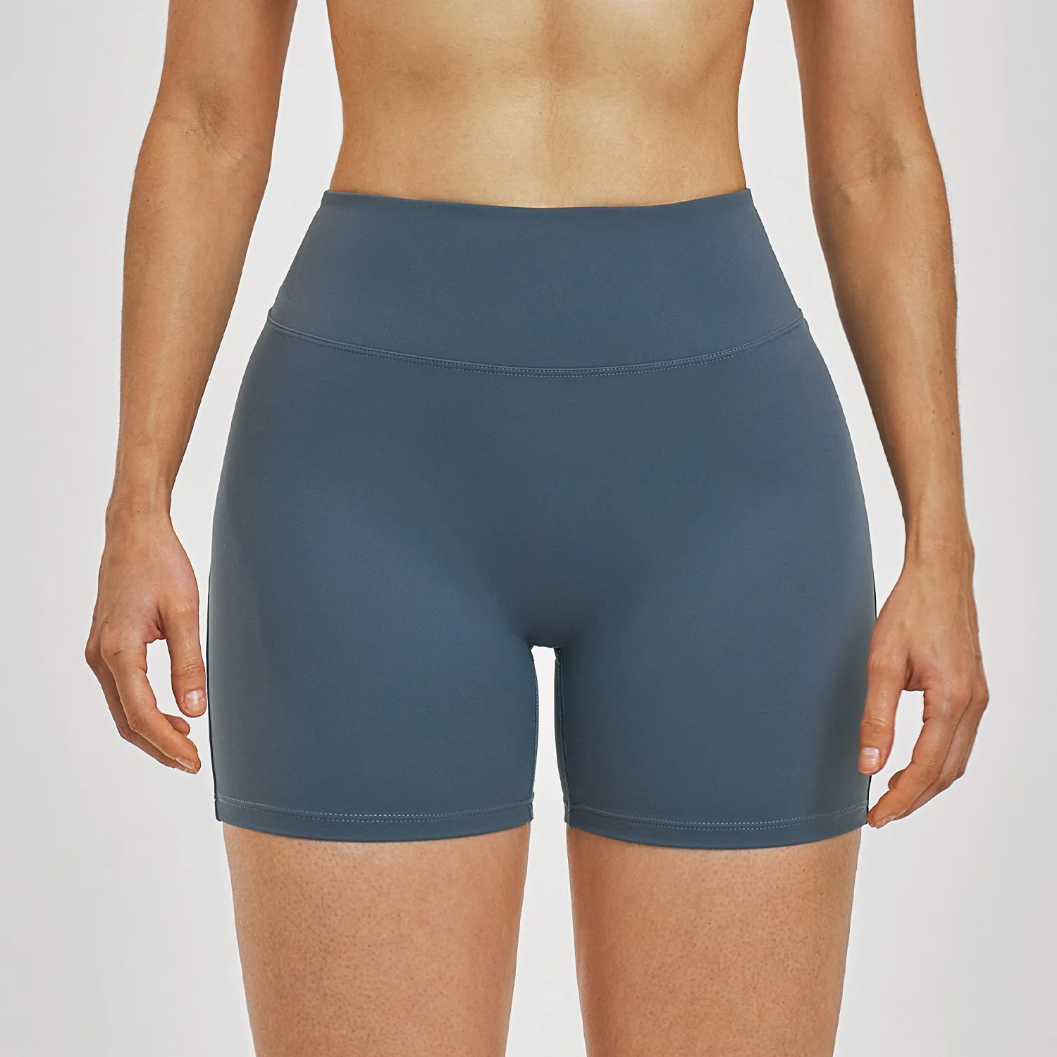 Women's Summer High Waisted Yoga Shorts Solid Color Yoga Leggings Cycling Worko… - Image 4