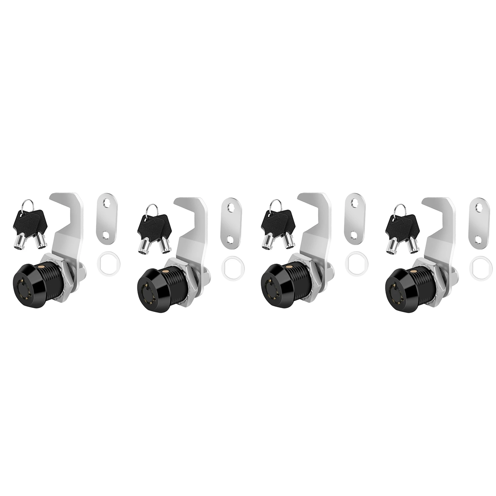 4X Black Tool Box Lock With Key,Same Key Cabinet Lock,Hook Cam,Cam Lock,Zinc Alloy,RV LOCK CM1917 CM1930 5/8-Inch-Hot