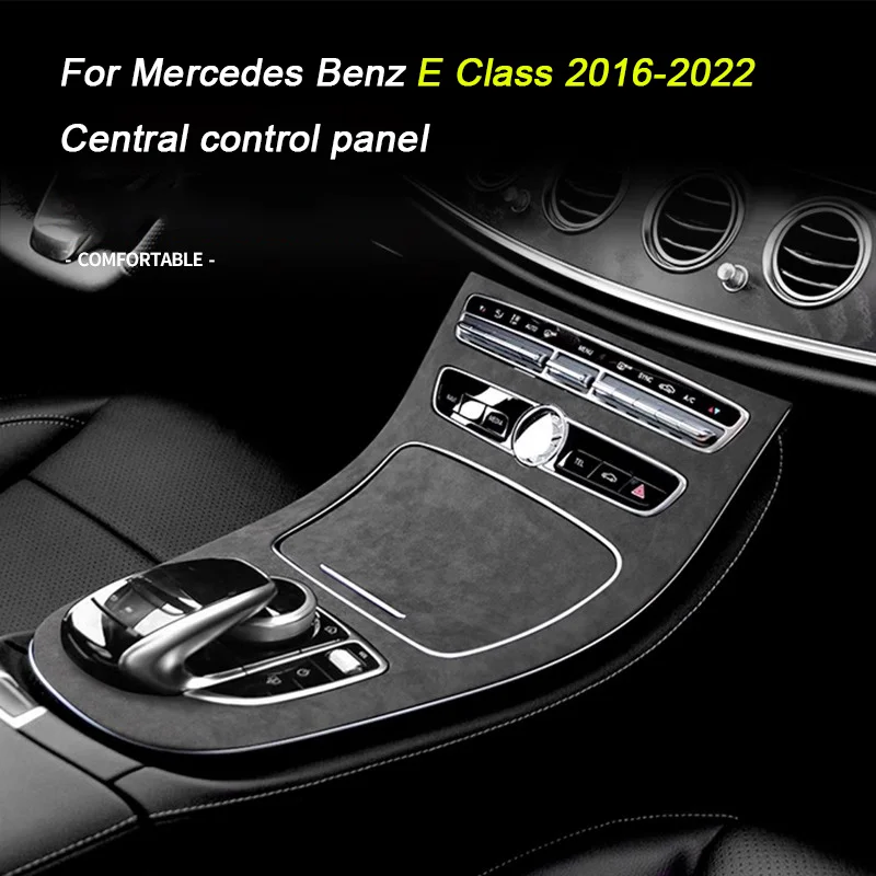 Suede For Mercedes Benz E Class W213 2016 2017 2018 Car Central Console Gear Shift Panel Trim Cover Protect Shell