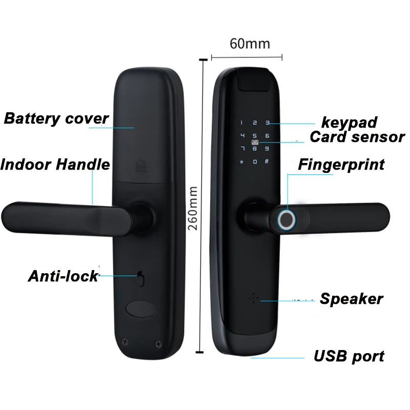 TTLOCK Bluetooth Smart Lock For Villa Wood Door With Fingerprint Password 13.56Mhz Cards Phone Cerradura Inteligente Lever Lock