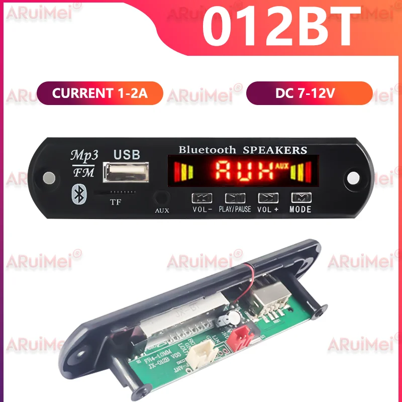 

​High Fidelity Bluetooth Amplifier Module DC7-12V Supports MP3 WMA APE Lossless USB TF FM Car Audio w/ Handsfree MIC DIY Board