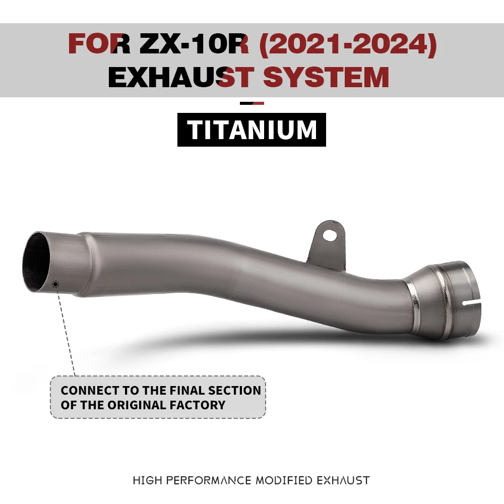 

Для Ninja ZX 10R 2016-2024 надеваемая труба среднего звена, аксессуар для обновления, выхлопная труба мотоцикла из титанового сплава