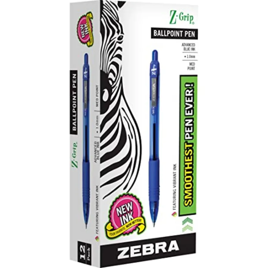 

Z-Grip Retractable Ballpoint Pen Medium Point 1.0mm Blue Ink 12-Count 22220 - (Case of 6 72 Count Total)