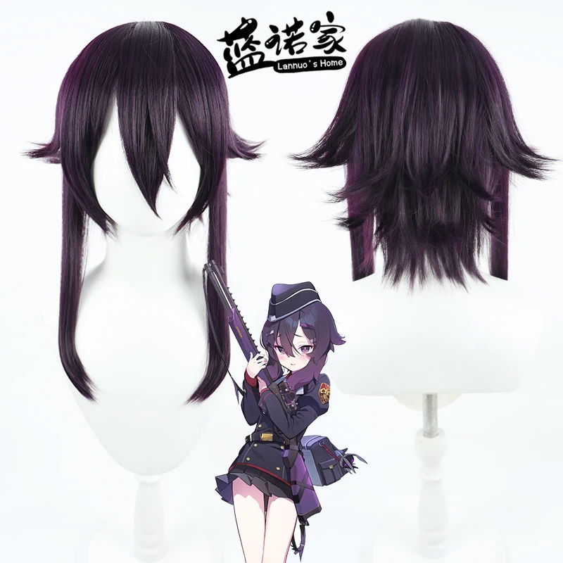 

Game Blue Archive Igusa Haruka Cosplay Wig Dark Purple Short Heat Resistant Hair Halloween Party Role Play Costume Wig + Wig Cap