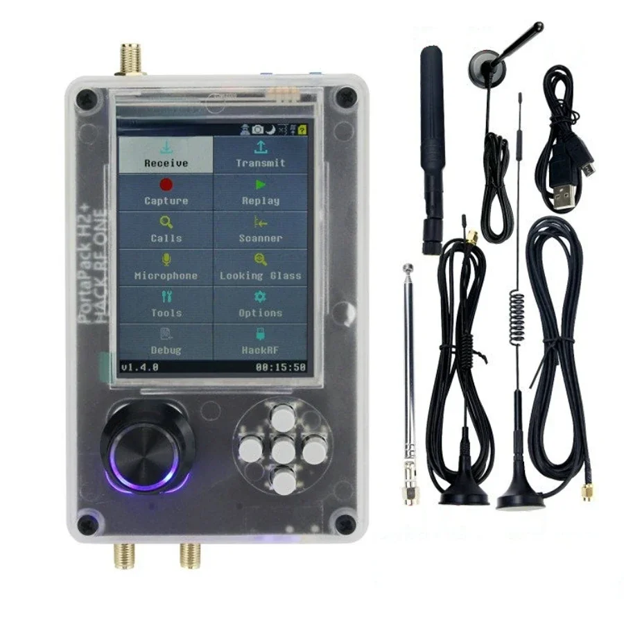 

HackRF Upgraded PortaPack H2 3.2LCD Plastic Shell Assembled Antennas USB Cable