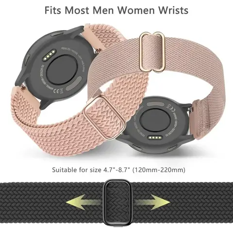 गार्मिन वेनु/वीवोएक्टिव/वीवोमूव/फोररनर सीरीज़ के लिए 2 पैक 18 मिमी ब्रेडेड नायलॉन वॉच बैंड, क्विक रिलीज़, इलास्टिक स्ट्रैप 10 best sales गार्मिन वेनु 2s - №6