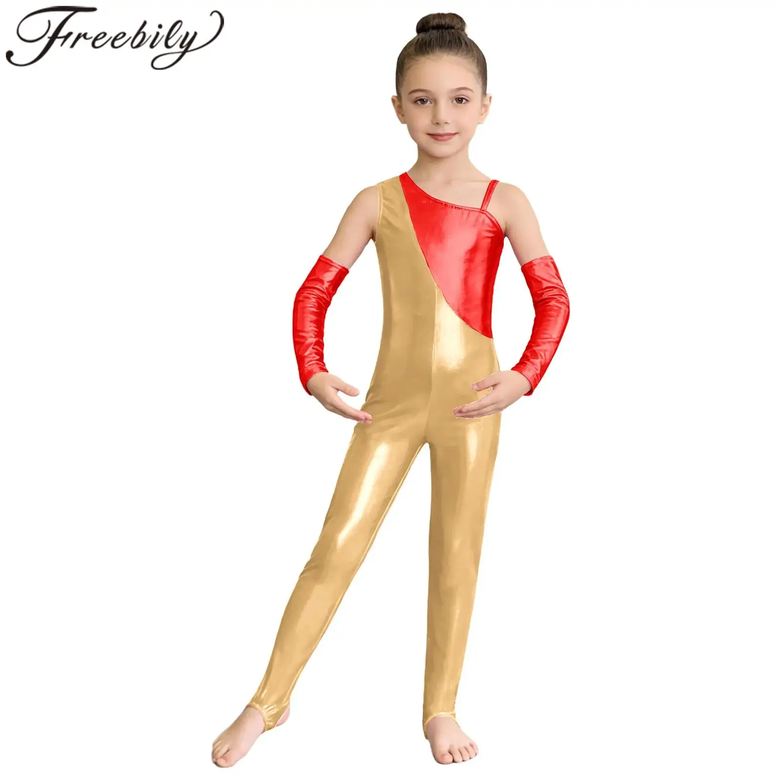 

Детский купальник металлик для джазовых танцев для девочек, комбинезон для выступлений, детский гимнастический купальник для подростков, комбинезон для сценического шоу