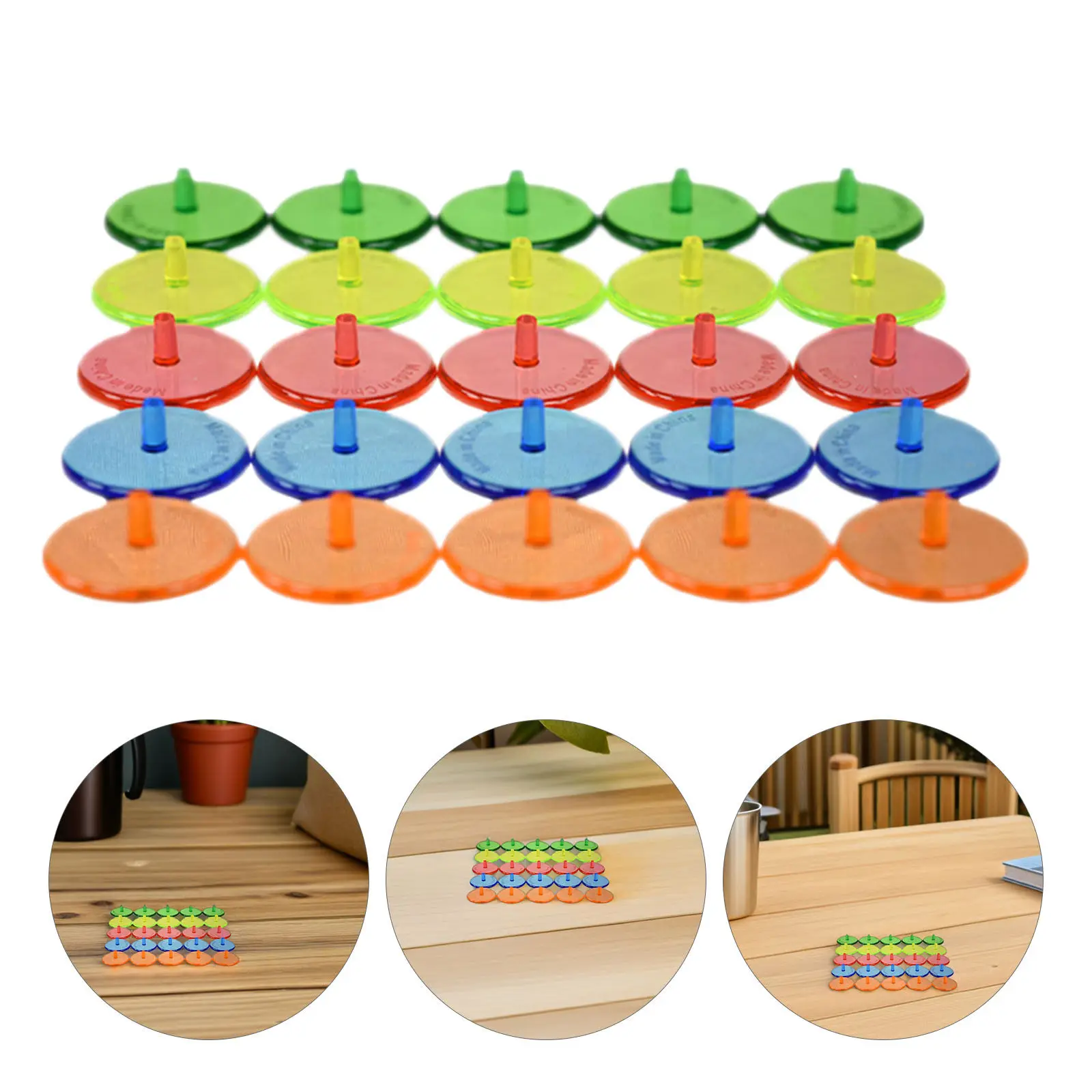 100Pcs Round Transparent Golf Ball Markers Position Marking Tools Lightweight Portable for Sports Golf Baseball Accurate