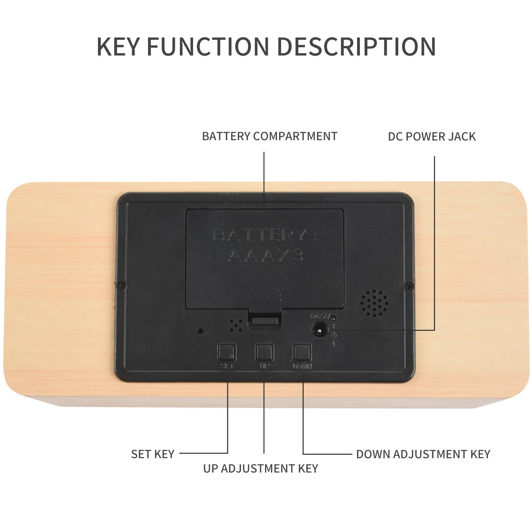 

N04R Wooden Alarm Clock With For Qi Wireless Charging Pad Compatible With For Iphone Samsung Wood Led Digital Clock Sound Contro