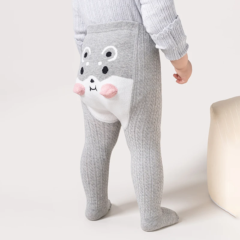 Cute Infant Toddler Spring Summer 3D Animal Pattern Big Hip Footed Tights Soft Thin Breathable Stretch Roomy Butt  Bottom Pants