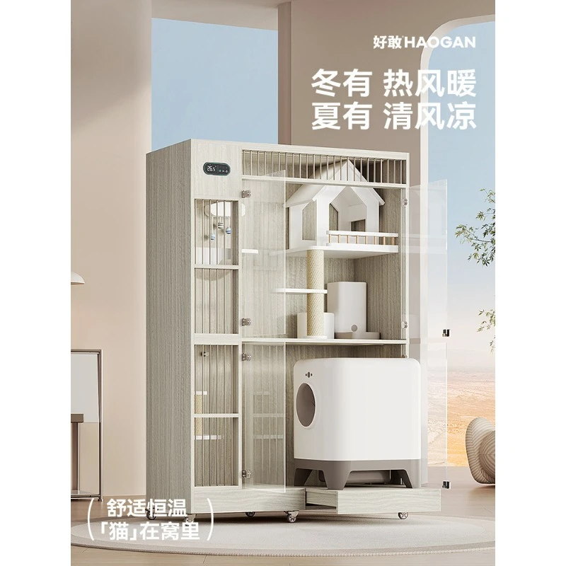 Thermostatic cat cabinet cat villa household indoor cage hairless cat winter warm