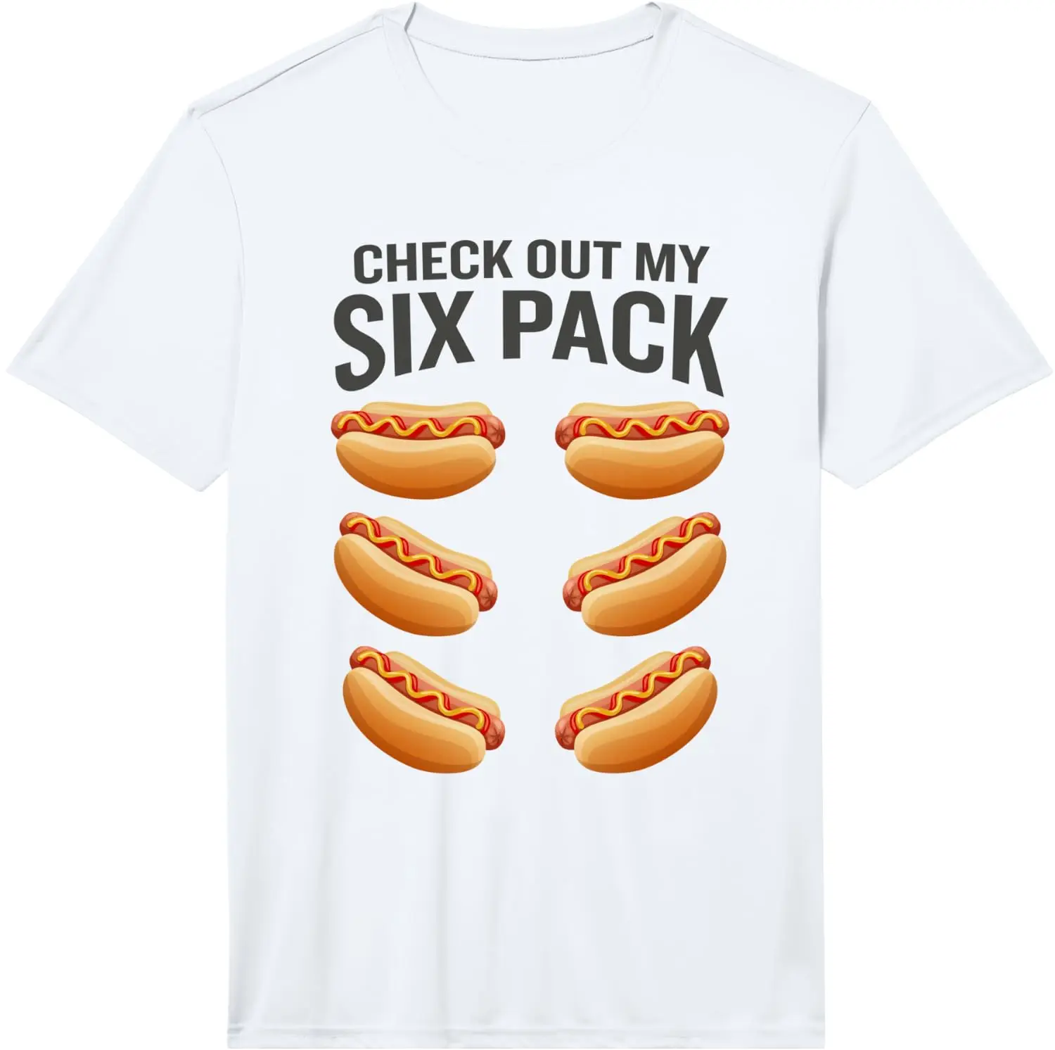 Mens Check Out My Six Pack Hotdogs - Funny Gym Workout Performance T-Shirt 100% Cotton Trendy Y2K Short-Sleeve Tee – Soft,