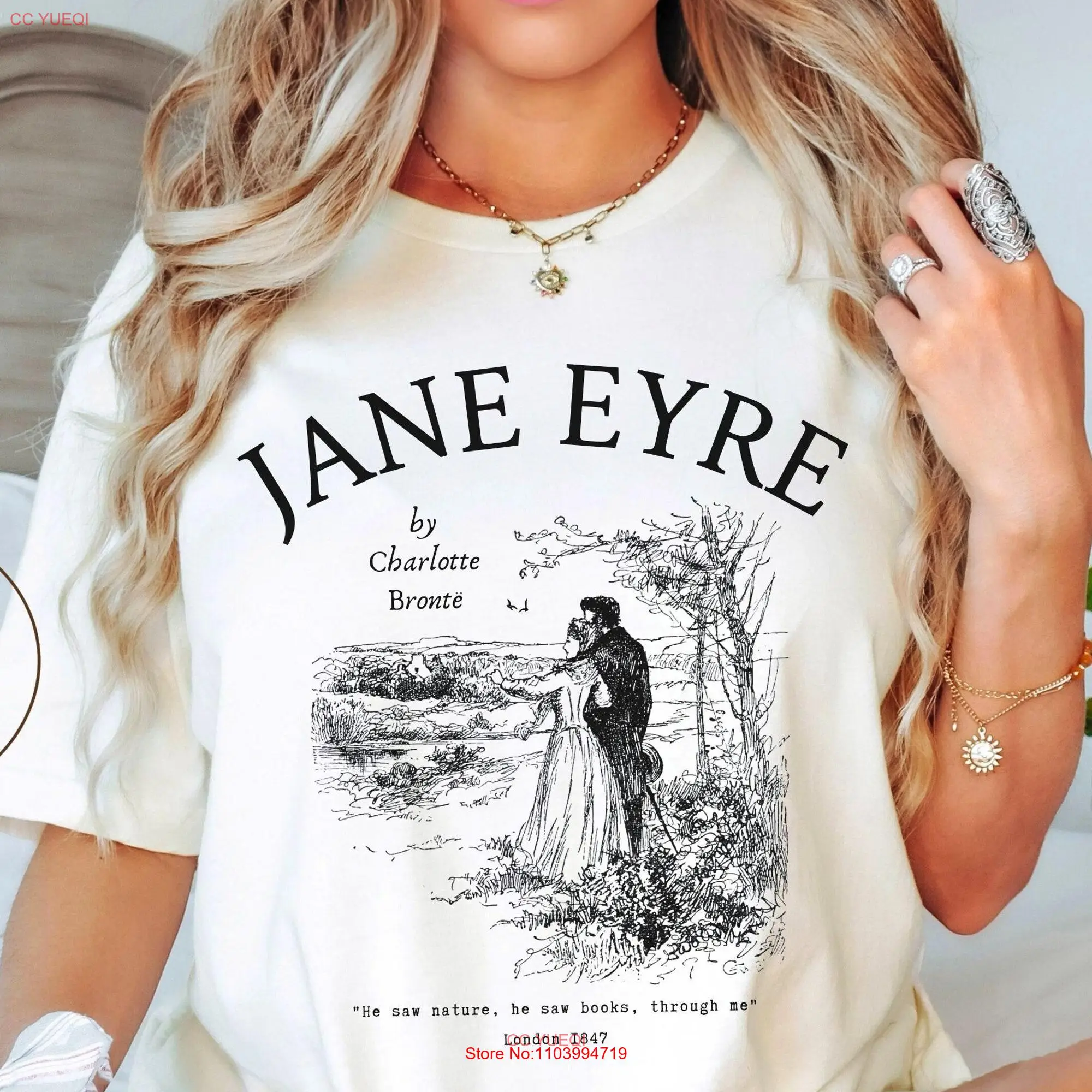 Jane Eyre T Shirt Classic Novel Literature Clothes Bookish English Literary long or short sleeves