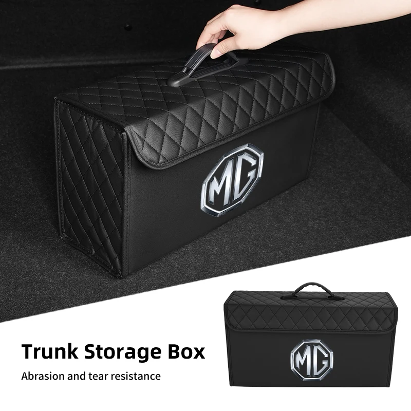 Car Trunk Storage Box Leather Tools Organizer Case Interior For Morris Garages MG 6 3 5 7 TF ZR ZS HS GS GT Hector RX5 RX8 view 2