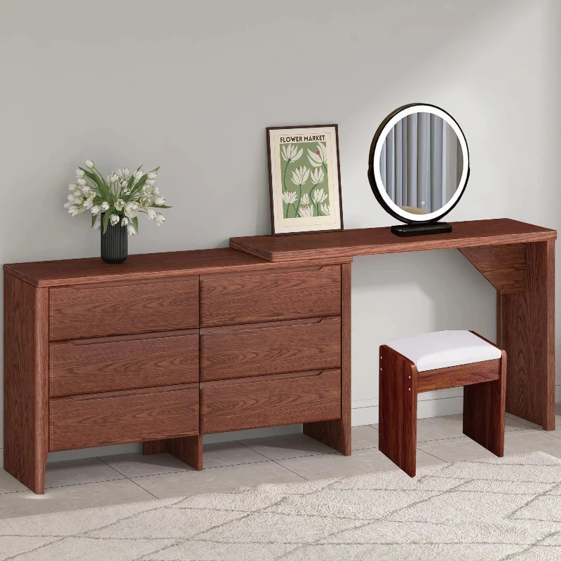 

Discount European Makeup Solid Wood Table Mirror Bedroom Dresser