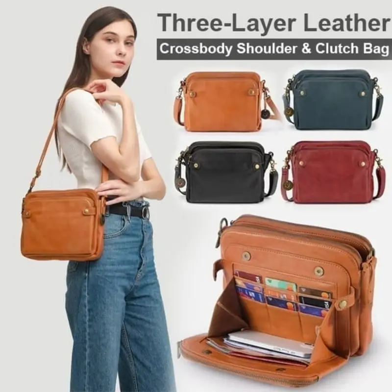 Crossbody Leather Shoulder Bags and Clutches New Ladies Pu Leather Handbag Multifunctional Large Capacity Shoulder bags