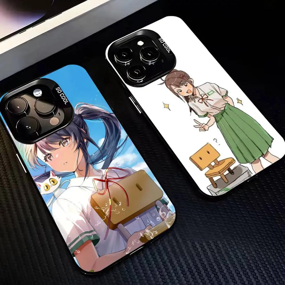 

Cute S-Suzume Anime Phone Case For iPhone 17,16,15,14,13,12,11 Plus,Pro Max,XS,Colored Silver Plated Inside Cover