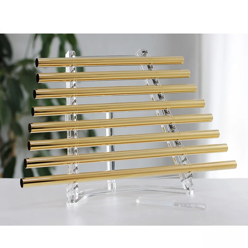 Crystal Harp Transparent Colorful Eight Pipes Eight Tones Yoga Meditation Stress Release Instrument Free Suitcase