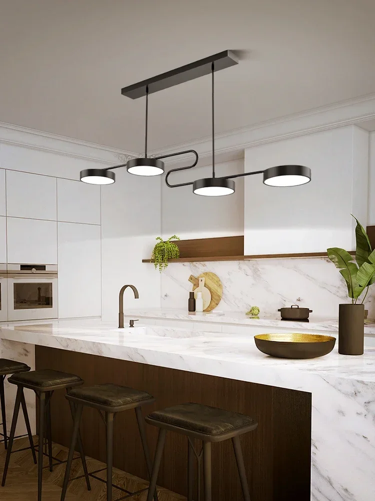 

Скандинавский минималистичный кухонный обеденный стол, подвесной светильник, светодиодные люстры для бара, зона отдыха, домашний декор, черные подвесные светильники