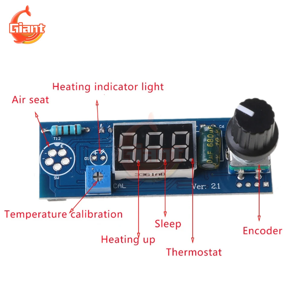 

Digital Welding Station Controller DIY Electric Soldering Iron Heating Indicator Temperature Controller Moudle For HAKKO T12