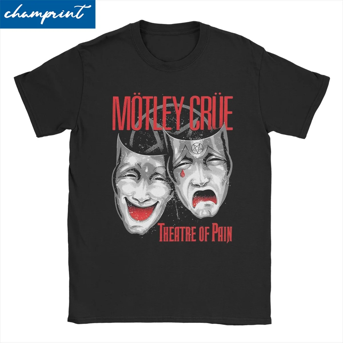 Motleys Theatre Of Pain T Shirts Men Women's 100% Cotton Fun T-Shirt O Neck Crue Metal Band Tees Short Sleeve Clothing Printed