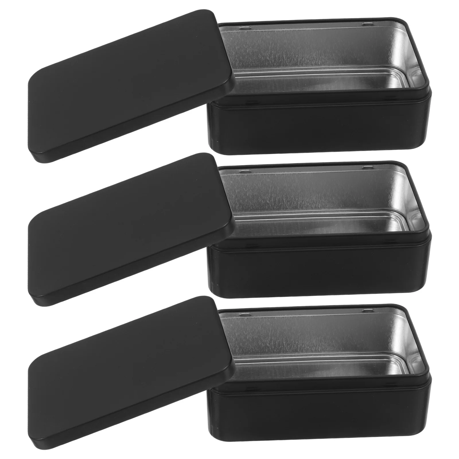 

3pcs Storage Box Playing Cards Holder Tinplate ganizer Black Durable Gaming Case Trading Baseball Card Storage Box Collector