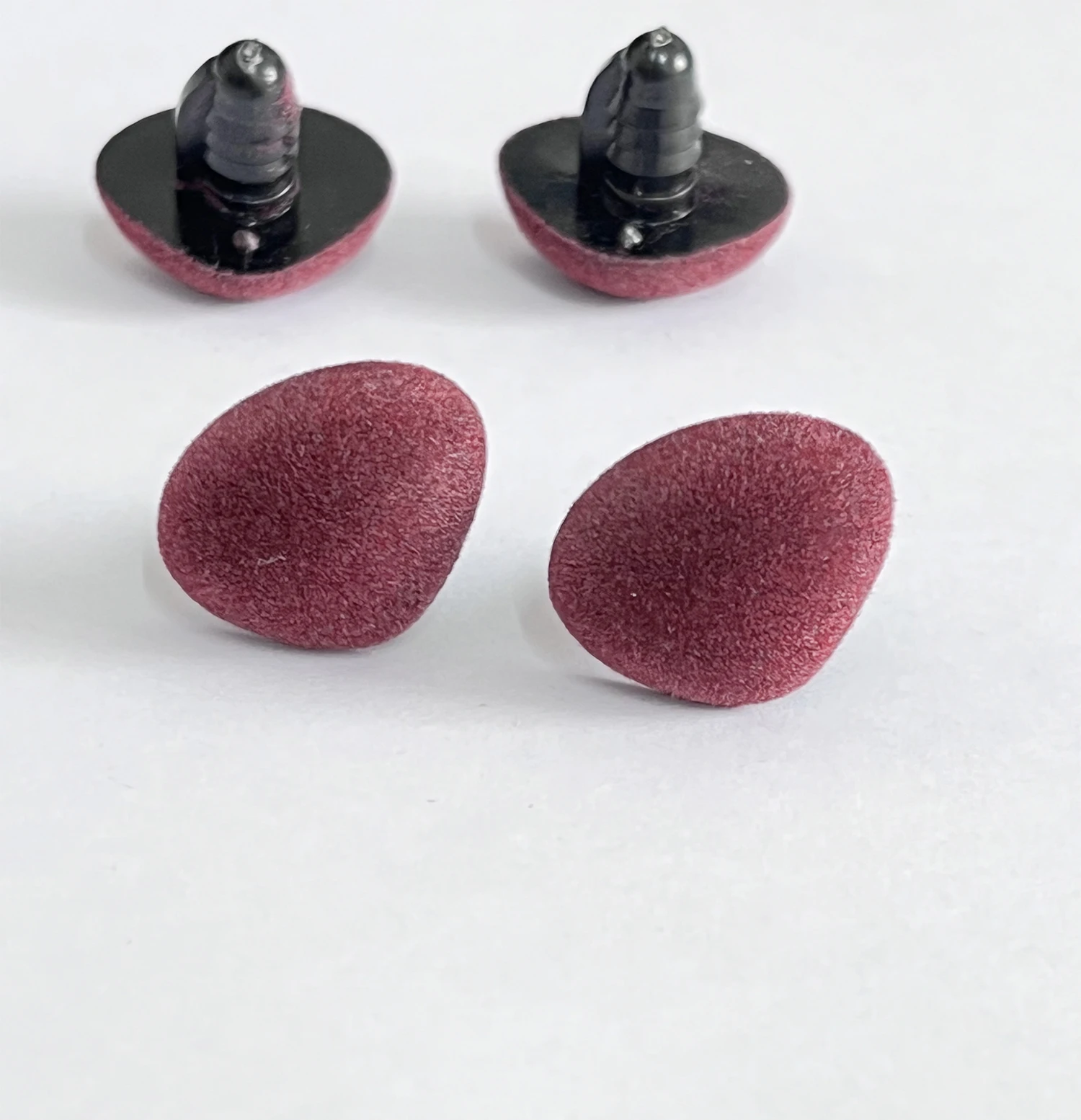 20pcs new color 22mm Grape red  color triangle flocking  safety toy nose with hard washer for diy plush doll findings