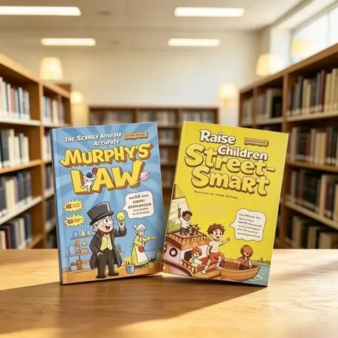 2 Books Set Kids Comic Book Murphy's Law & Raise Children Street-Smart Educational Reading Book for Parent-child Reading