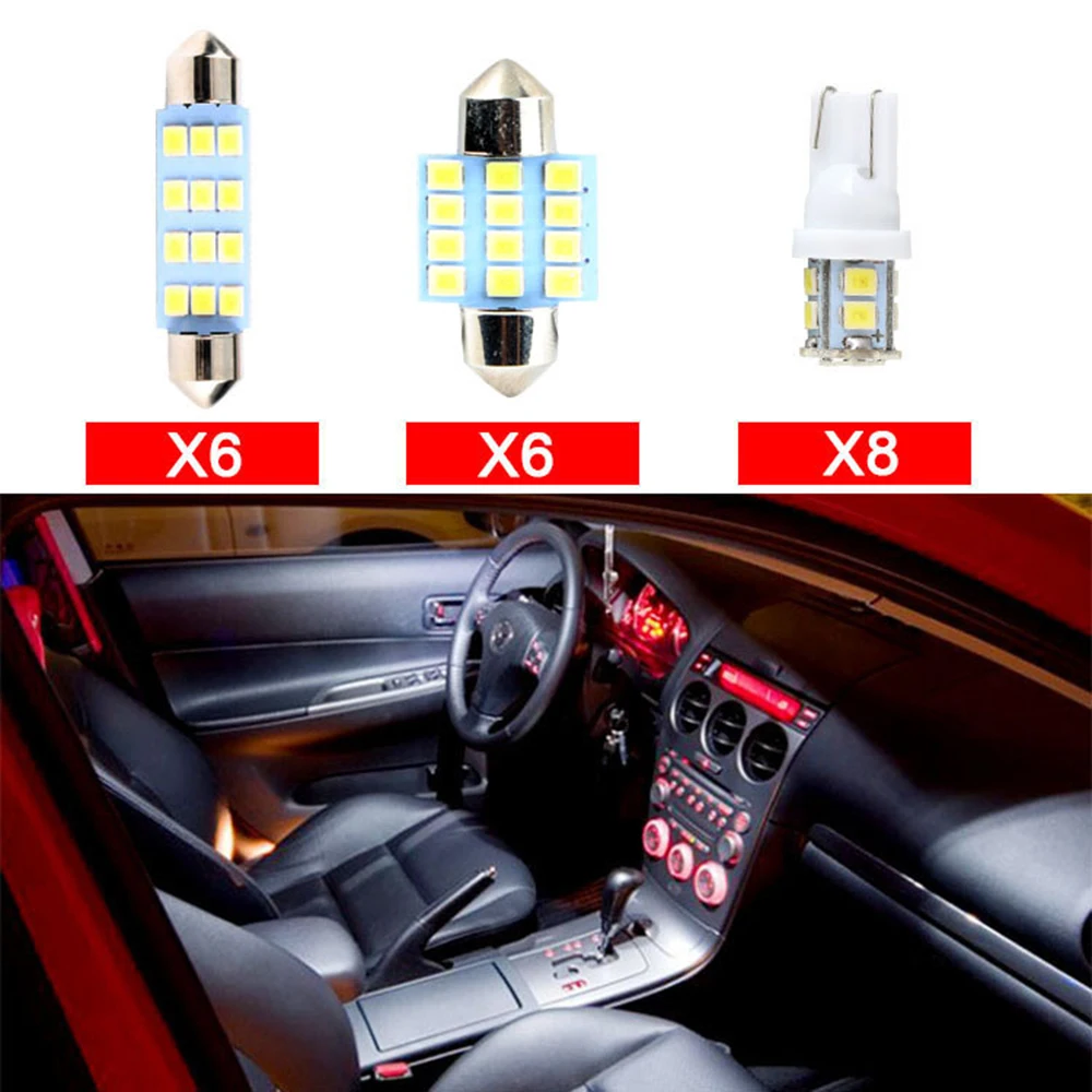 Car LED Combo Set 20 Pack Dome Light T10 Width Light Dual Tip Reading Light License Plate Light Interior Light