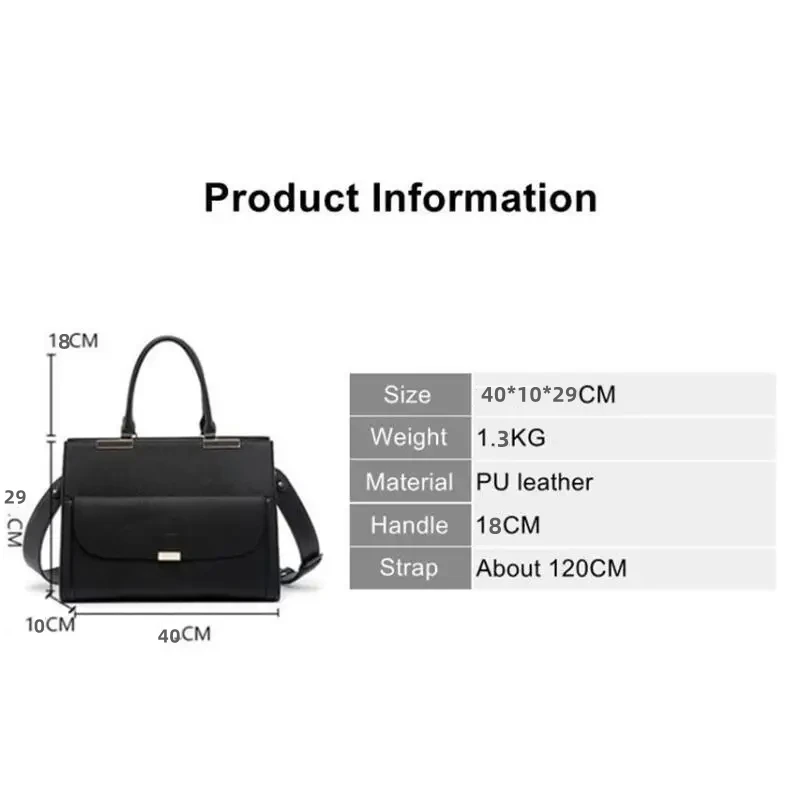 OYIXINGER 2024 New Women\'s Briefcase Fashion Shoulder Bag Ladies Leather Laptop Bag For 13\