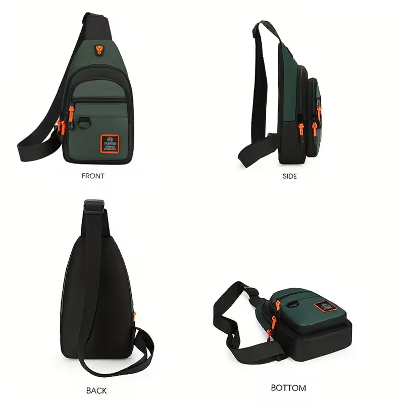 Men Outdoor Sling Chest Bag, Large Capacity One Shoulder Crossbody Pack, Trendy Waterproof Casual Daypack for Hiking gallery 2