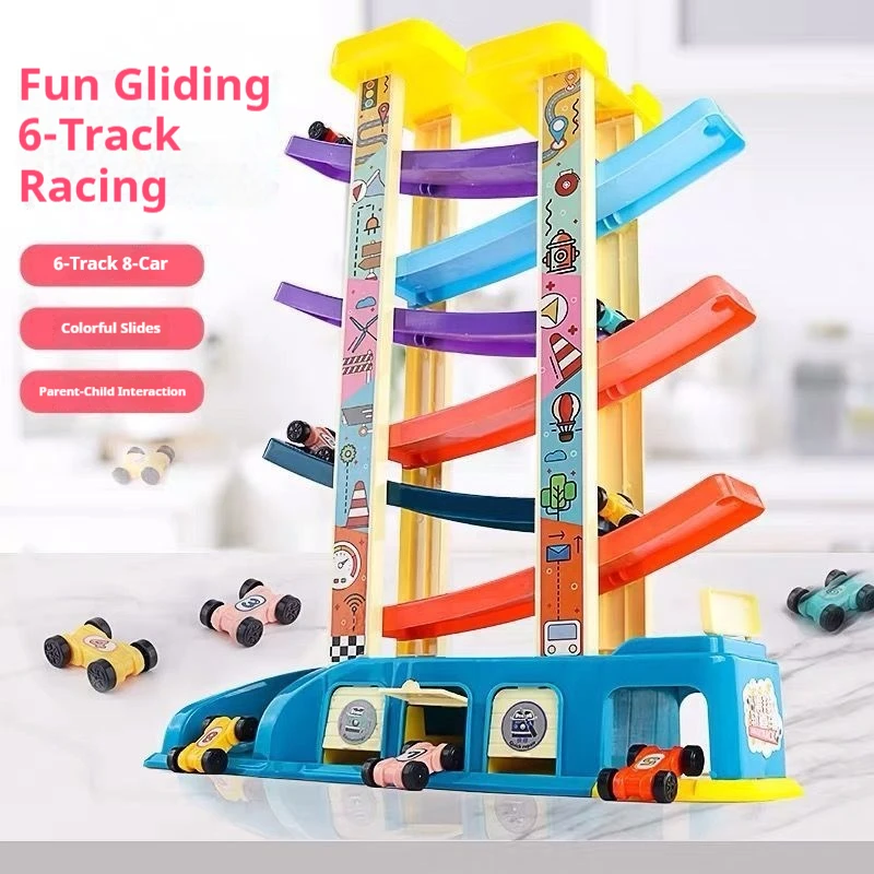 Kinder Spielzeugauto Junge Mädchen Gleitschiene Kleiner Parkplatz Pull-Back Trägheit Auto Übung Hands-On Fähigkeit mit Puzzle Spielzeug