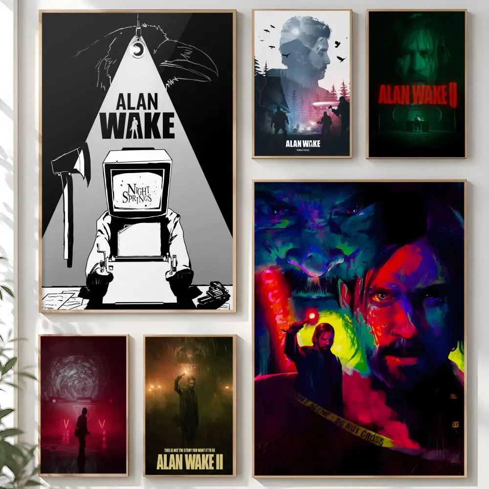 Alan Wake 2 Horror Game Movie Poster Creative Room Art For Dorm Bedroom Study Apartment Home Gift