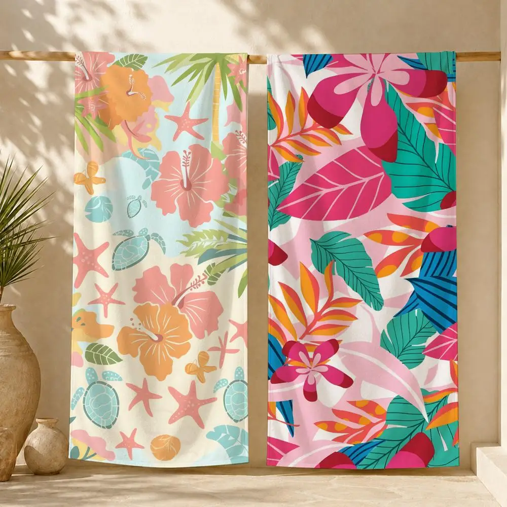 VacationFloralStyle Towel ultra-fine fiber quick drying absorbent towel, beach swimming vacation beach towel