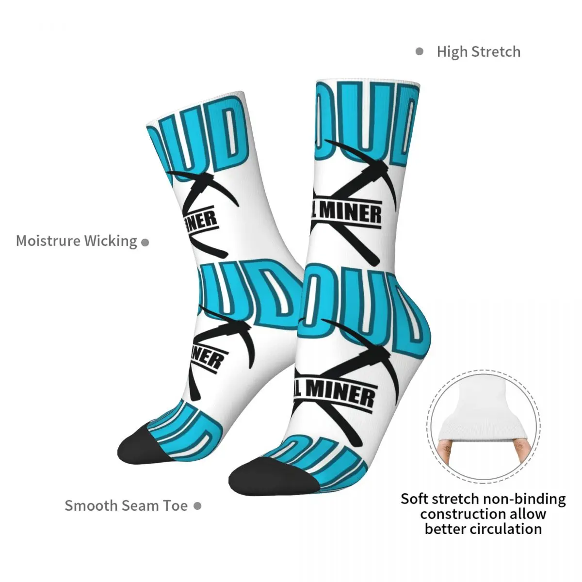 Proud Coal Miner Socks Harajuku Sweat Absorbing Stockings All Season Long Socks Accessories for Man's Woman's Christmas Gifts