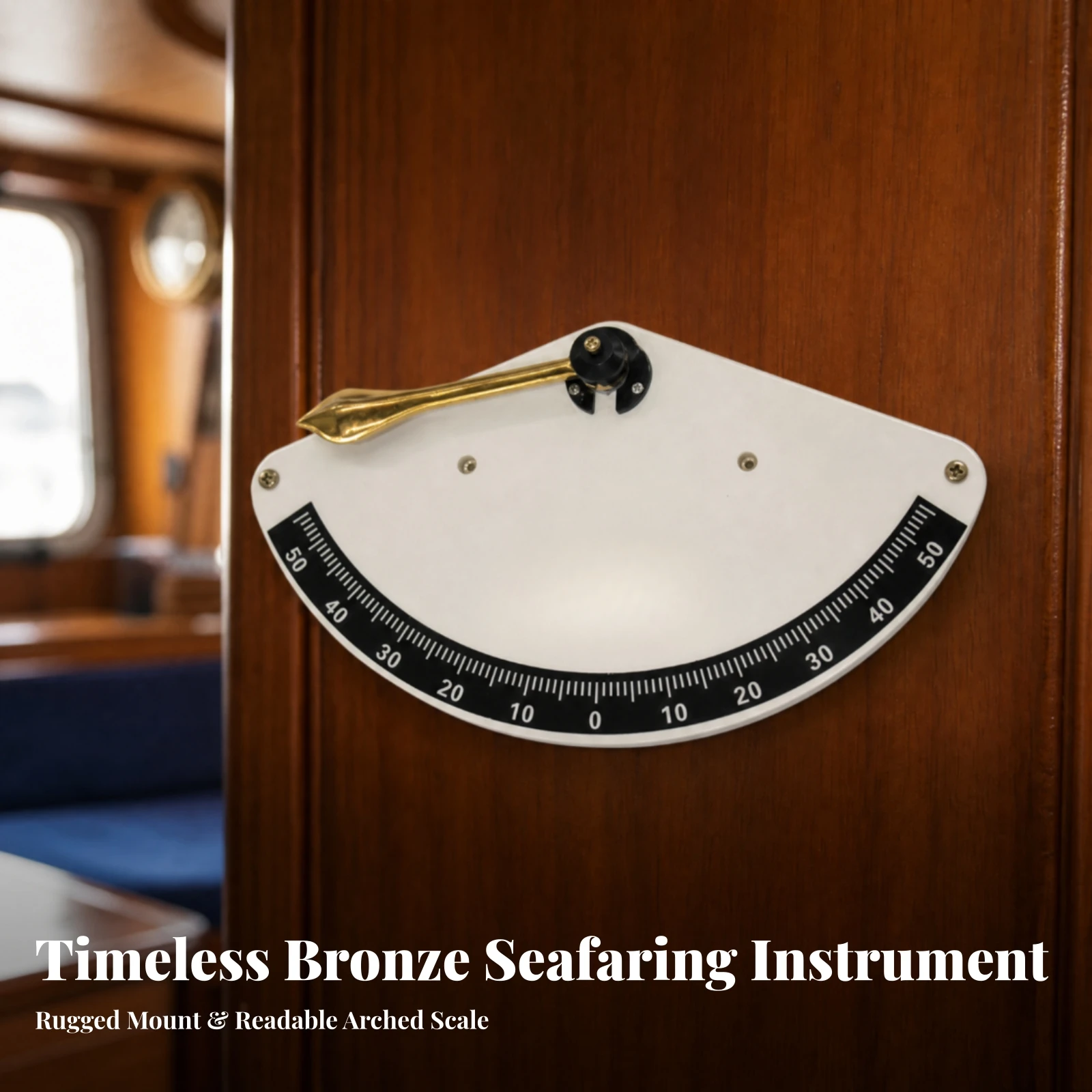 Marine Pendulum Inclinometer Analog Pendulum Inclinometer with Wooden Base Plate Vessel Inclination Gauge Easy to Mount