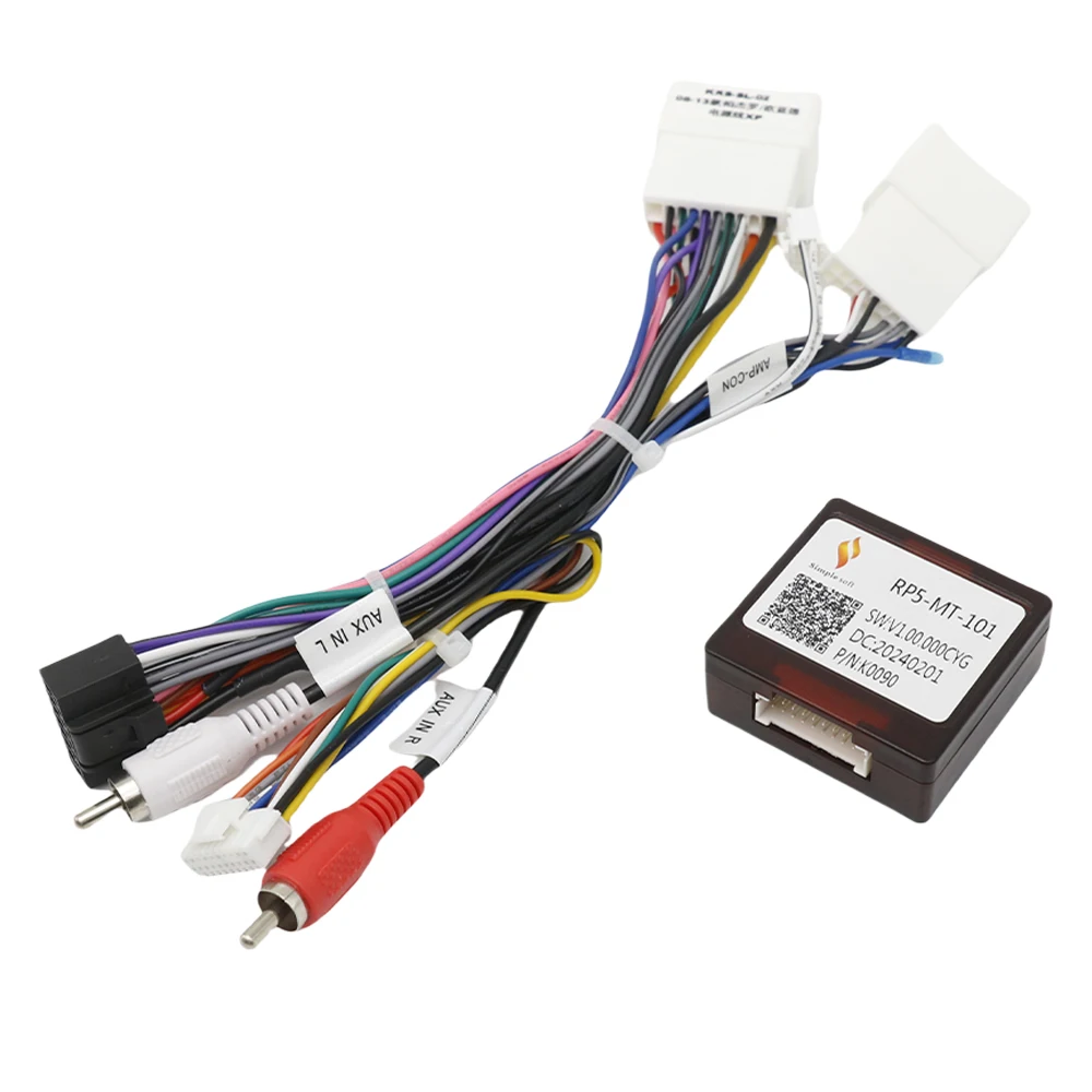 Car 16pin Audio Wiring Harness Canbus Decoder Box RP5-MT-101 for Mitsubishi Outlander Pajero Stereo Installation Wire Adapter