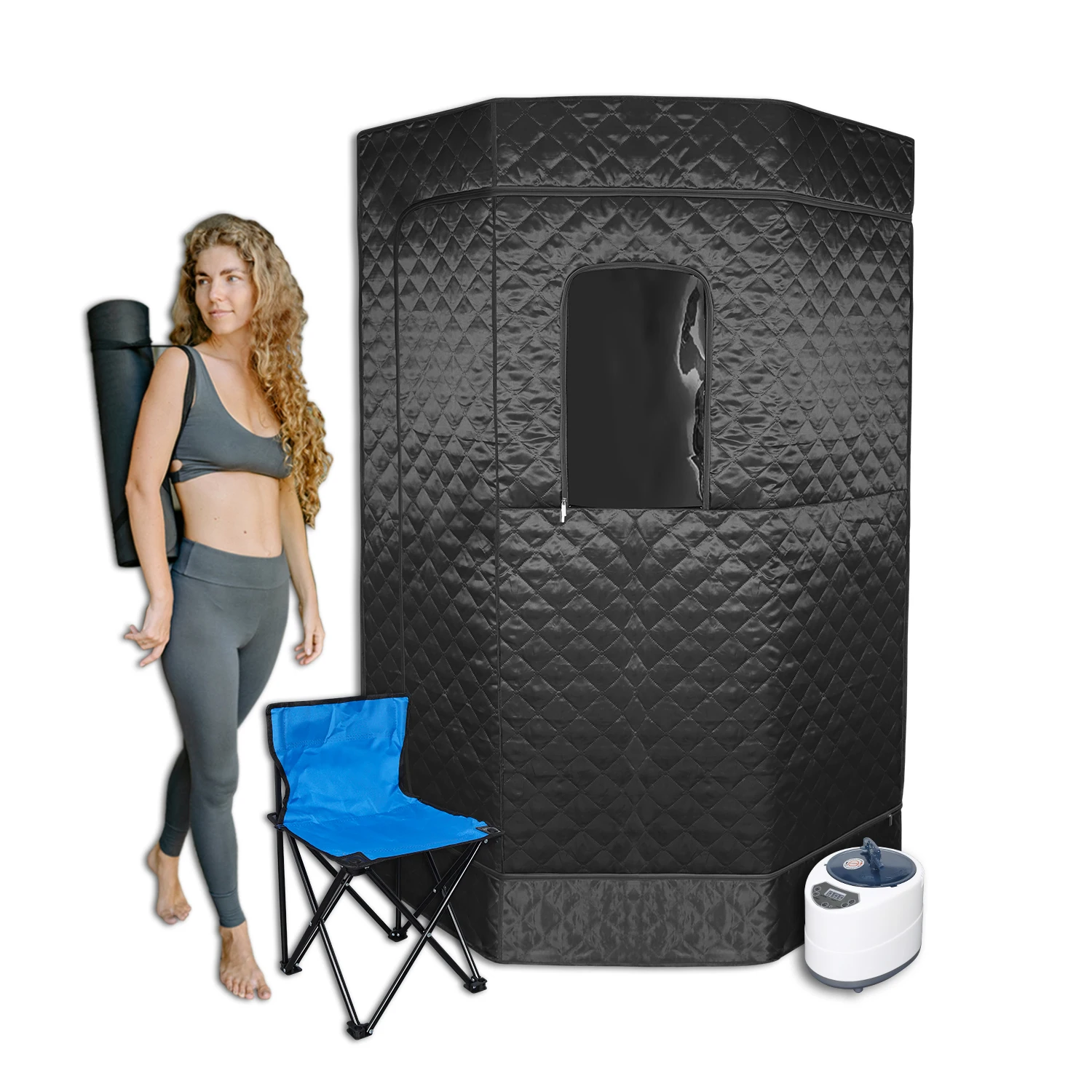 Modern Portable Sauna Rooms For Home Use, Pentagonal Foldable Steam Sauna Tent For Holding The Whole Body, Sauna Box