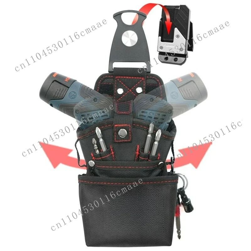 Rotating fast hanging electric drill bag left and right hand universal electrician fanny pack woodworking waist